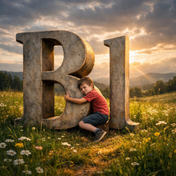 Consonant blends are unnecessary. boy hugginig letter B