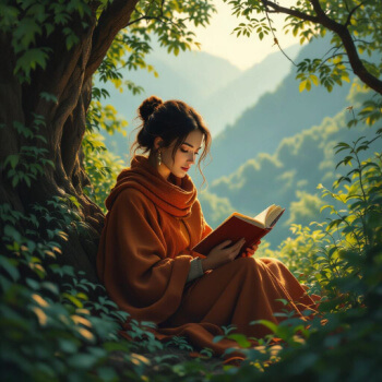 woman relaxing as she reads