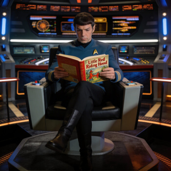 Reading is for everyone. Spock reading a book