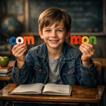 boy dividing syllables